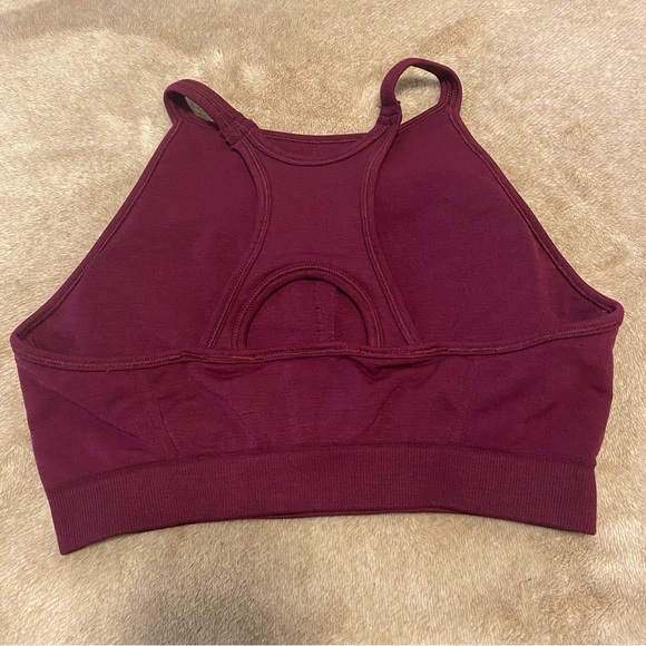 Oner Active Effortless Seamless High Neck Bralette in Ripe Fig - Picture 3 of 5